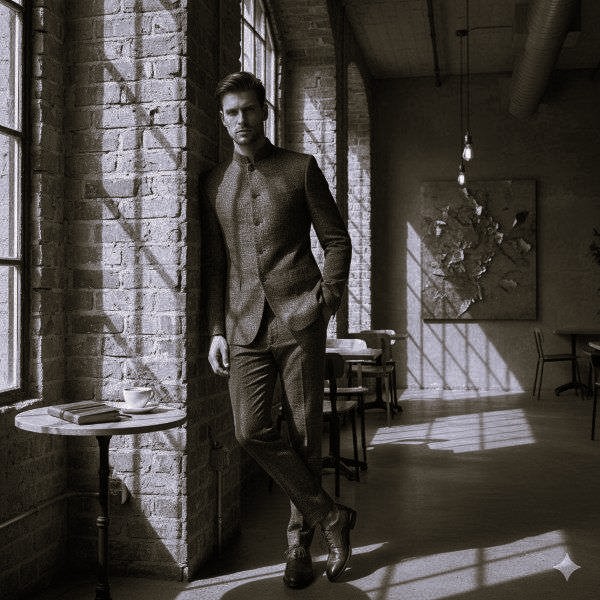 เสื้อสูทคอจีนผ้าพื้นเมือง