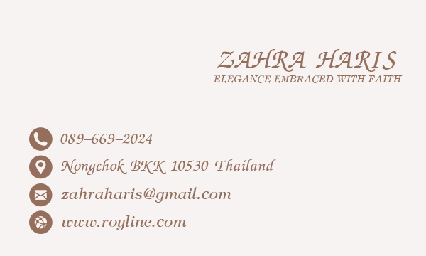 นามบัตร Zahra Haris Bridal